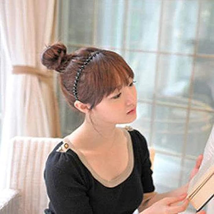 Nologo OEM Unisex Black Metal Comb Sports Band Long Hair HeadBand Black For Men and Women - Image 4